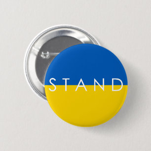 Blue and Yellow Stand mit Ukraine  Button