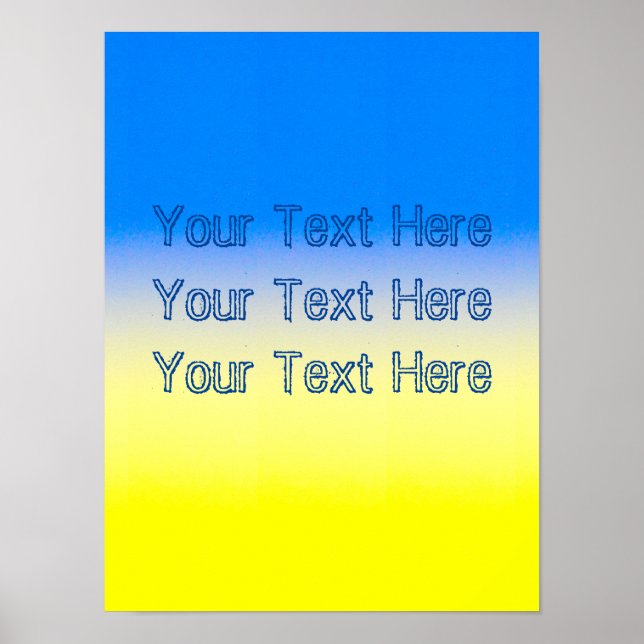 Blue and Yellow Ukraine Inspirierter benutzerdefin Poster (Vorne)