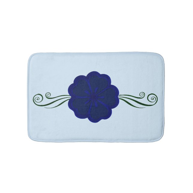 Blue Anemone Blume Bath Mat Badematte (Vorderseite)