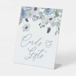 Blue Anemones Blume Duschkarten und Geschenke Zeic Sockelschild