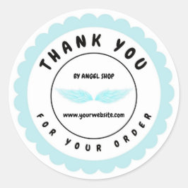 Blue Angel Wings Circle Customizing Runder Aufkleber