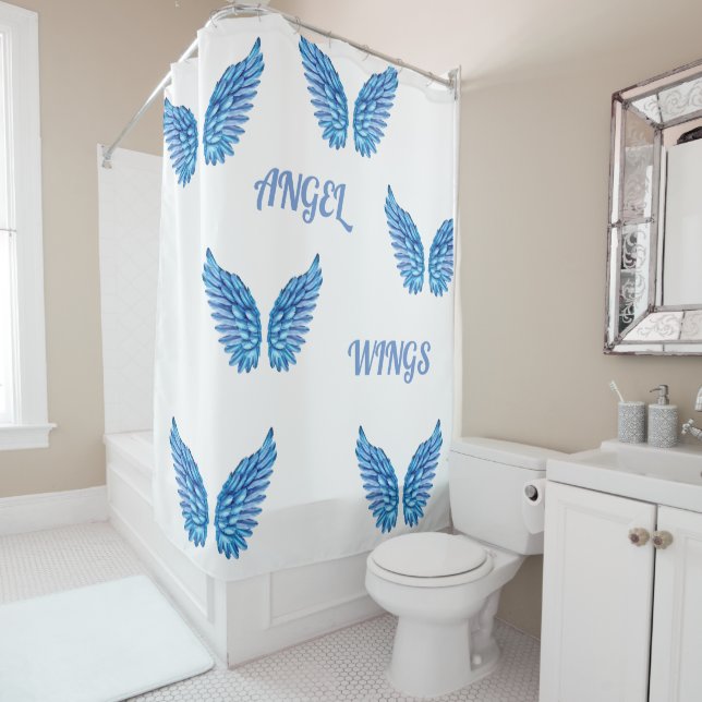 Blue Angel Wings Design Duschvorhang (Beispiel)