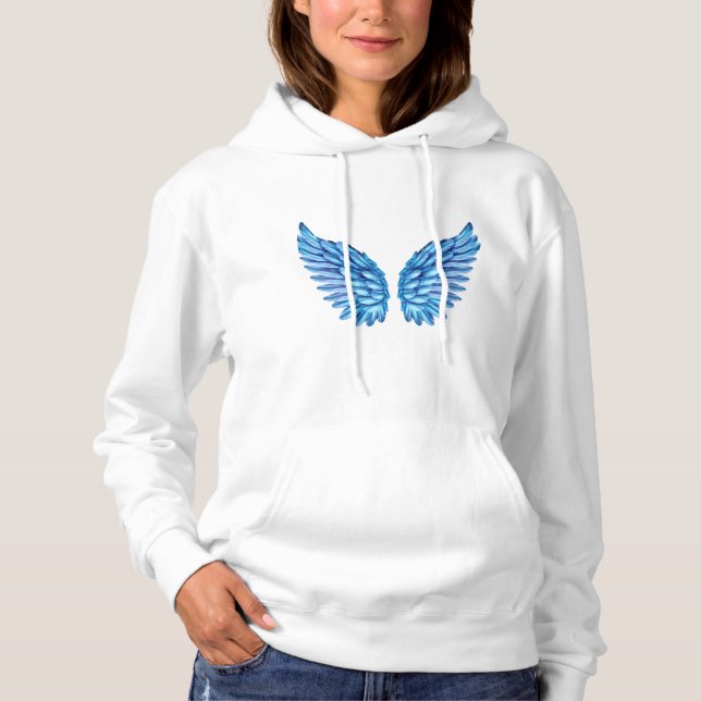 Blue Angel Wings Design Hoodie (Vorderseite)