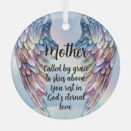 Blue Angel Wings Memorial Design Ornament Aus Glas