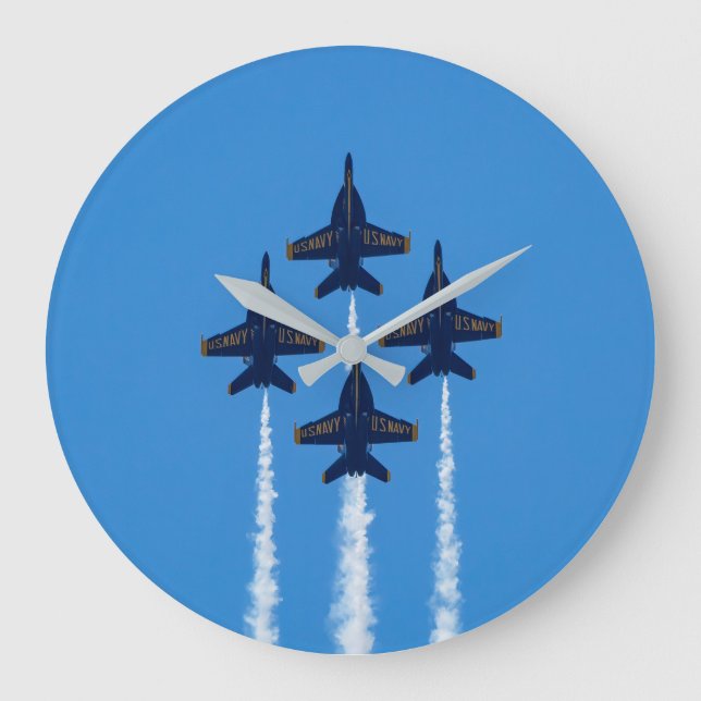 Blue Angels Clock Große Wanduhr (Vorderseite)