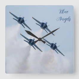 Blue Angels Clock Quadratische Wanduhr