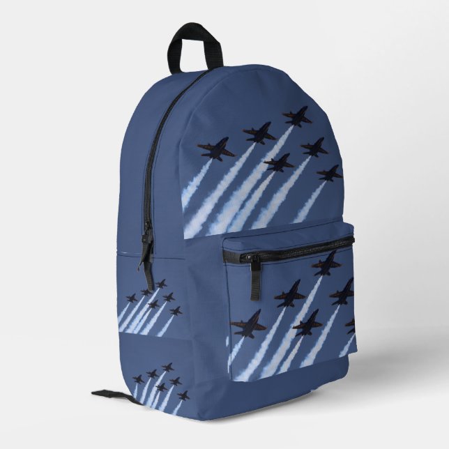 Blue Angels Jet Airplanes Flying Boys Backpack Bedruckter Rucksack (Rückseitige Ecke links)