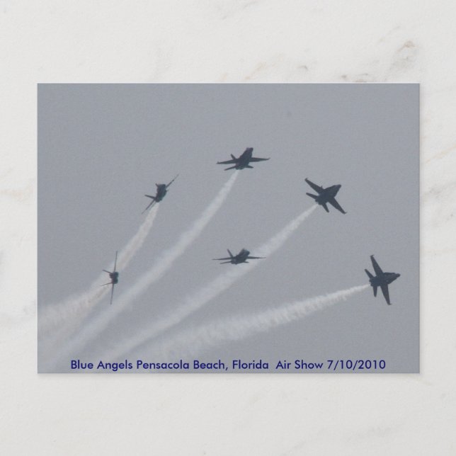 BLUE ANGELS Pensacola Beach, Florida Air Show Postkarte (Vorderseite)