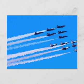 Blue Angels und Thunderbirds Flug Geschichte Postkarte
