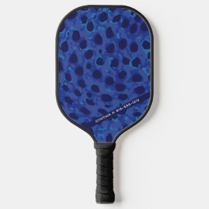 Blue Animal Leopard Print Designer Personalisiert Pickleball Schläger