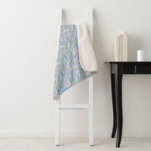 Blue Animal Print Sherpadecke