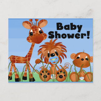 Blue Animals Baby Showkarten und Postkarten