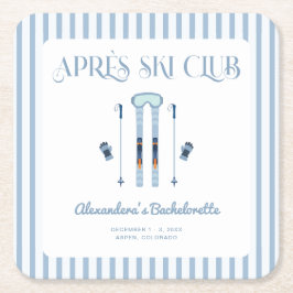 Blue Apres Ski Junggeselinnen-Abschied Rechteckiger Pappuntersetzer