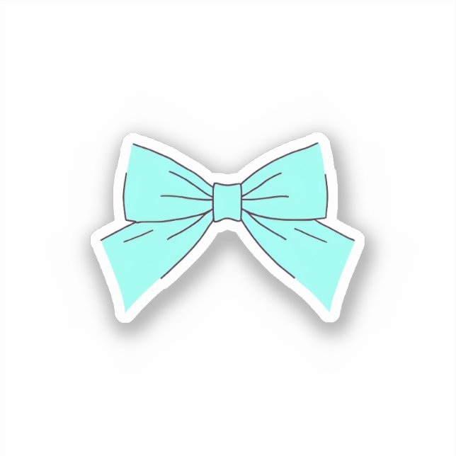 Blue Aqua Bow Aufkleber (Vorderseite)