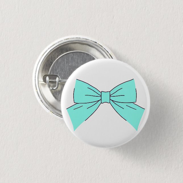 Blue Aqua Bow Button (Vorne & Hinten)