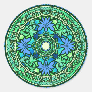 Blue & Aqua Disc Indian Wedding Einladungsaufklebe Runder Aufkleber