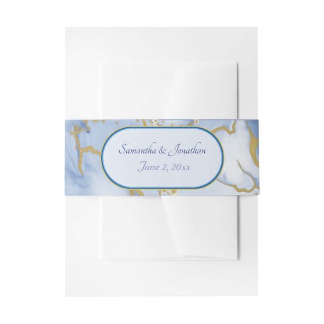 Blue Aqua Marble Wedding Einladung Bly Band (Vorderseite Beispiel)