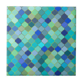 Blue Aqua Moroccan Mosaic Pattern Fliese