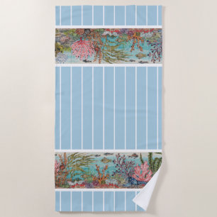 Blue Aqua Ocean Lobster Beachy Strandtuch