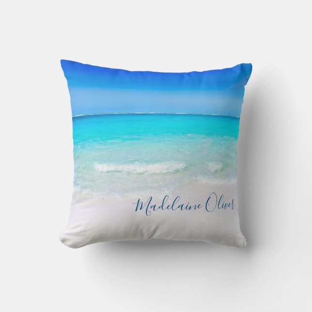 Blue Aqua Ocean Sea Beach Personal Kissen (Vorderseite)