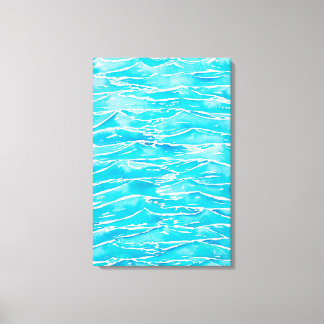 Blue Aqua Ocean Sea Waves Aquarellbilder drucken Leinwanddruck