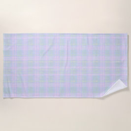  Blue Aqua Praire Plaid Strandtuch