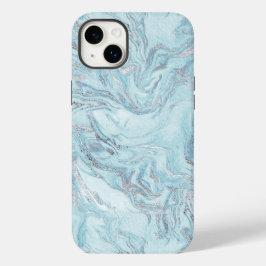 Blue Aqua Silver Marble Case-Mate iPhone 14 Plus Hülle