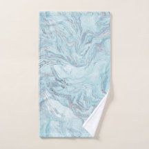 Blue Aqua Silver Marble