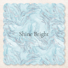 Blue Aqua Silver Marble Untersetzer