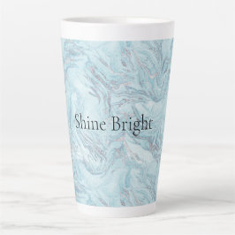 Blue Aqua Silver Marble Wirbel Milchtasse