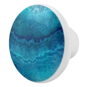 Blue Aquamarin Agate Texture Keramikknauf