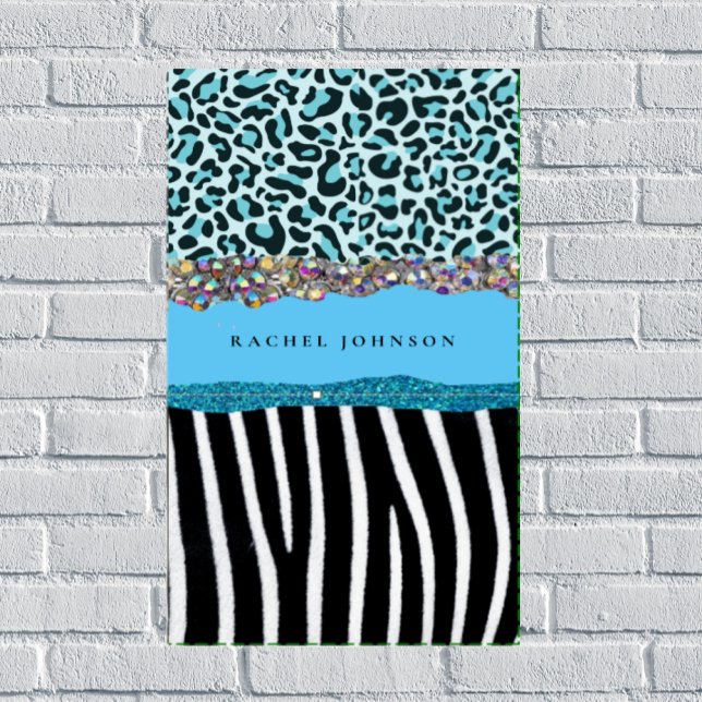 Blue Aquamarin Black Turquoise Giro Modern Glam Re Badhandtuch Set (Von Creator hochgeladen)