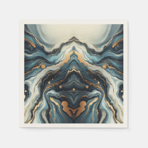 Blue Aquamarin Gold Agate Modern Glam Elegante Hoc Serviette