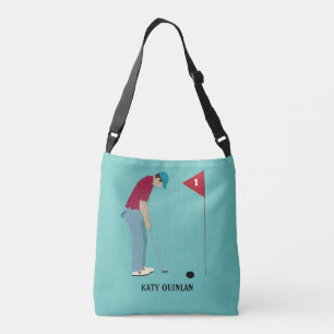 Blue Aquamarin Golf Themed Tragetaschen Mit Langen Trägern