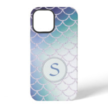 Blue Aquamarin Gradient Luxury Fishscards Monogram