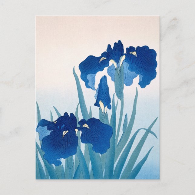 Blue & Aquamarin Iris Vielen Dank Postkarte (Vorderseite)