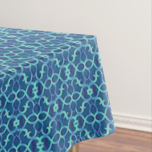 Blue Aquamarin Openwork Lace Pattern Tischdecke