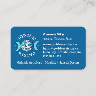 Blue-Aquamarine Goddess Rising Business Card Visitenkarte