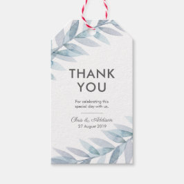 Blue Aquarell Blätter danke Ihnen für Tags Geschenkanhänger