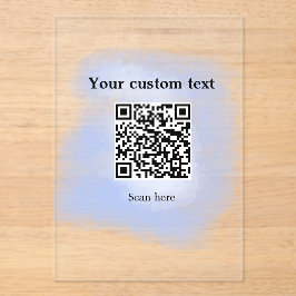 Blue Aquarell QR Scan Code hinzufügen benutzerdefi Acryleinladungen
