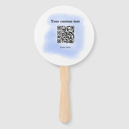 Blue Aquarell QR Scan Code hinzufügen benutzerdefi Fächer