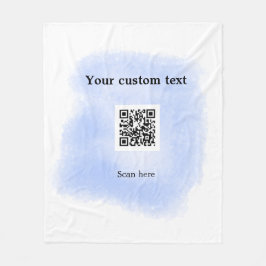 Blue Aquarell QR Scan Code hinzufügen benutzerdefi Fleecedecke
