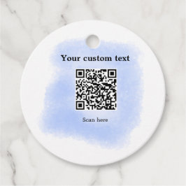 Blue Aquarell QR Scan Code hinzufügen benutzerdefi Geschenkanhänger