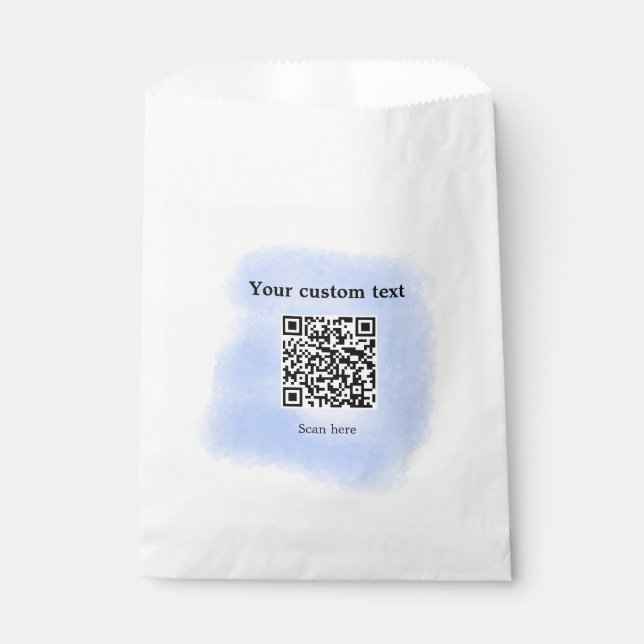 Blue Aquarell QR Scan Code hinzufügen benutzerdefi Geschenktütchen (Vorderseite)