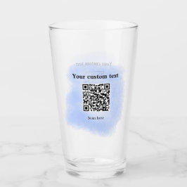 Blue Aquarell QR Scan Code hinzufügen benutzerdefi Glas