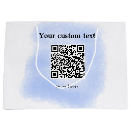 Blue Aquarell QR Scan Code hinzufügen benutzerdefi Große Geschenktüte
