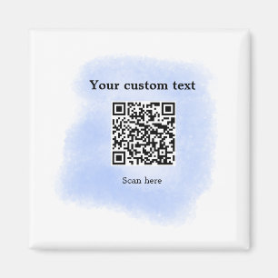 Blue Aquarell QR Scan Code hinzufügen benutzerdefi Magnet