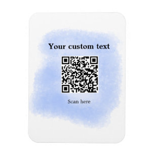 Blue Aquarell QR Scan Code hinzufügen benutzerdefi Magnet