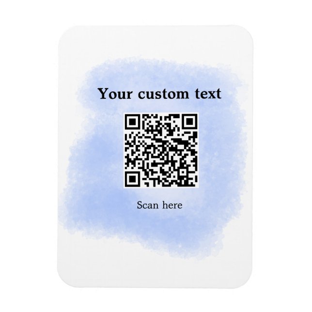 Blue Aquarell QR Scan Code hinzufügen benutzerdefi Magnet (Vertikal)