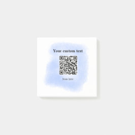 Blue Aquarell QR Scan Code hinzufügen benutzerdefi Post-it Klebezettel